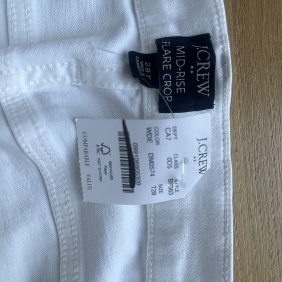 NWT Madewell Mid Rise Flare Crop Jeans Women's Size 28T White Denim - Picture 9 of 11